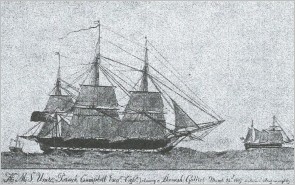 Den engelske orlogsfregat Unit jager en dansk galease i Middelhavet i 1807