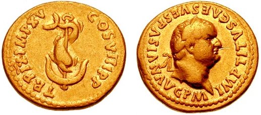Aureus fra kejser Titus tid