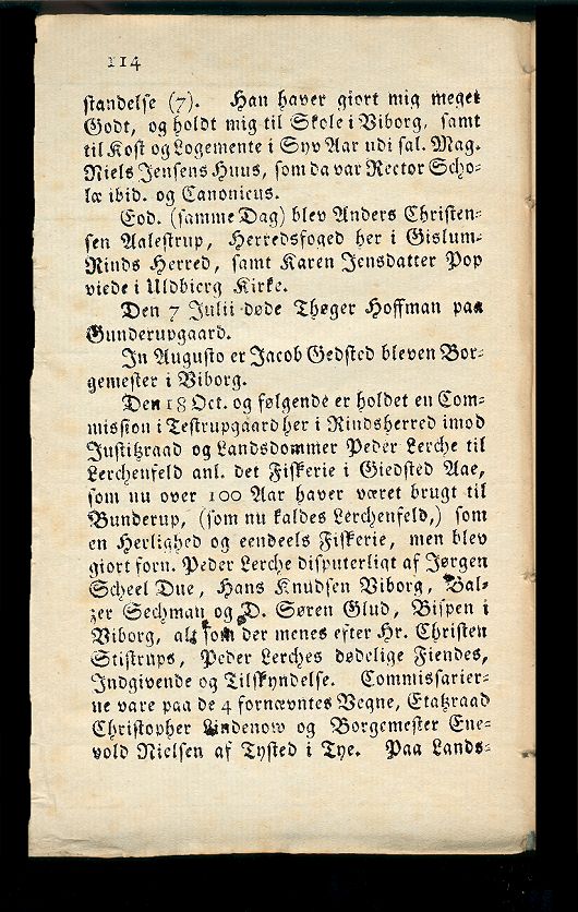 N&aelig;ste side af omtalen af Erik Grubbes begravelse i Tjele Kirke