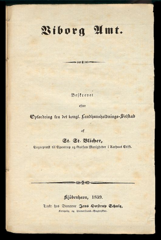 Blichers beskrivelse af Viborg Amt 1839