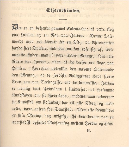 J.L. Heiberg: Stjernehimlen