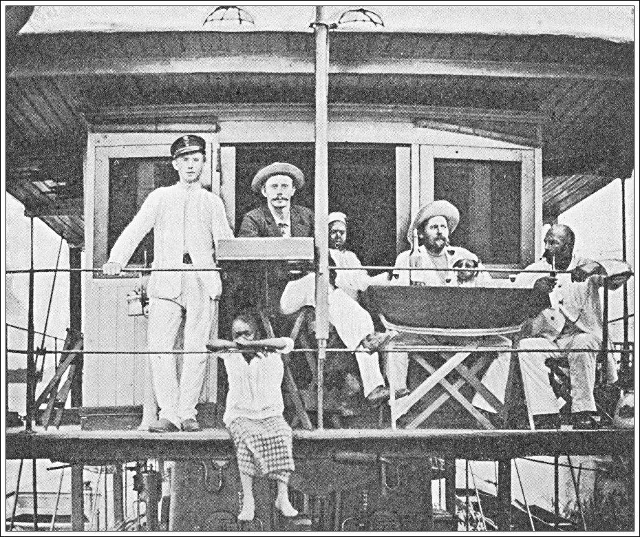 J.C. Martini og tre andre danske sømænd ombord på damperen Ville de Bruxelles i Congo