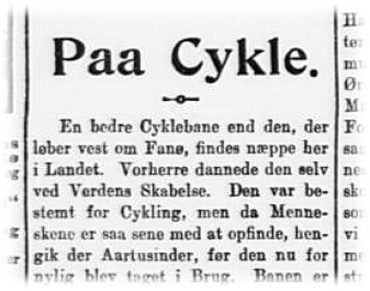 Paa Cykle. Indledningen til Cavlings artikel i Politiken 1903