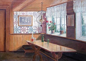 Charlotte von Krogh: Krostue på Sønderho Kro malet før 1906