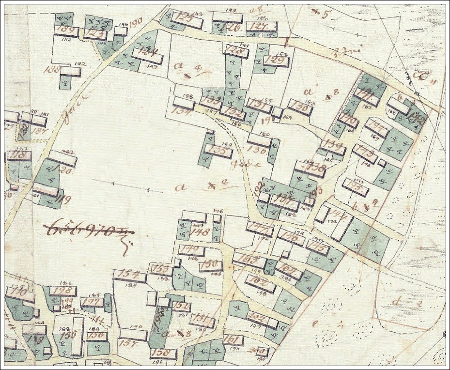 Udsnit af Thoblls matrikelkort over Sønderho 1820