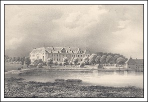 Gaunø. Efter F. Richardt og T.A. Beckers Prospecter af danske Herregaarde 1844-1854