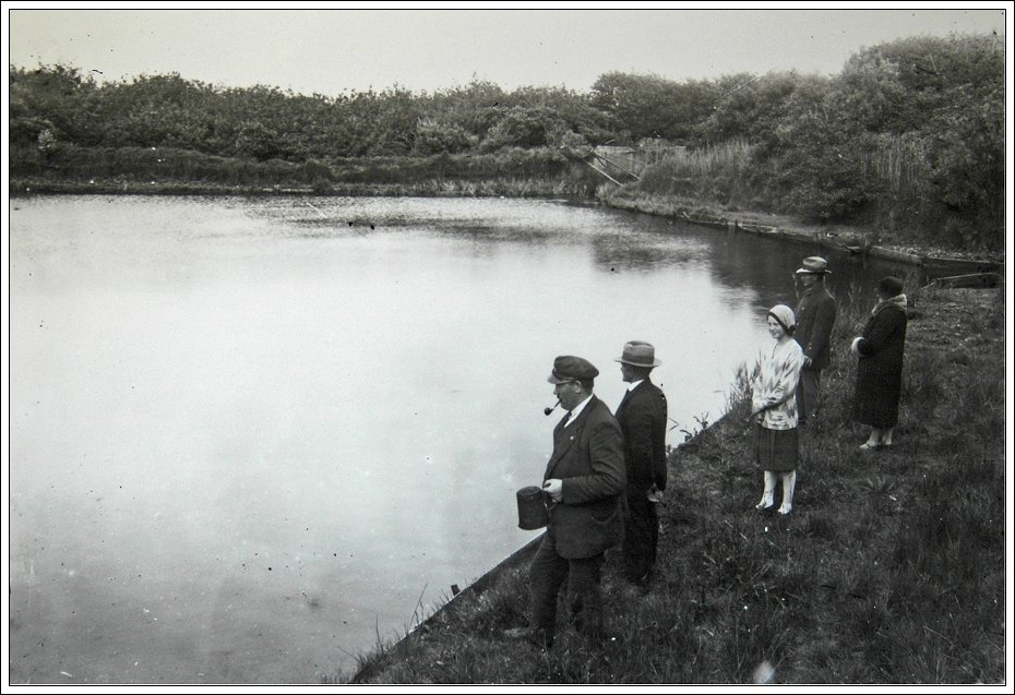 Ældre foto fra en fuglekøje på Fanø