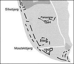 Kort med indtegning af pansergraven