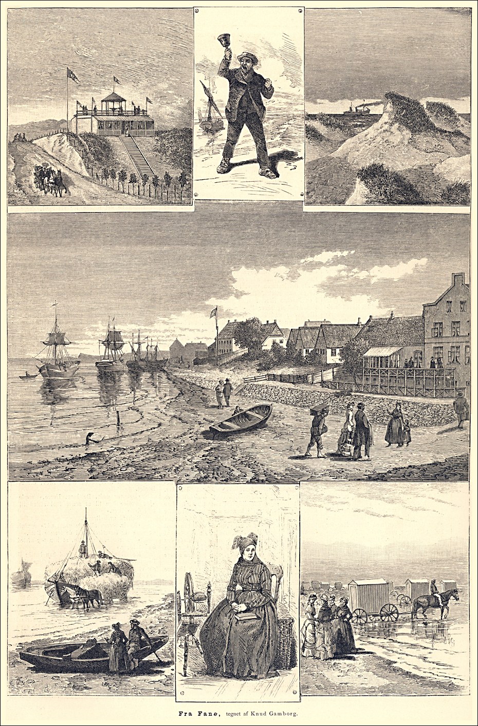 På Fanø Tegnet af Knud Gamborg gengivet i Illustreret Tidende 28. august 1881