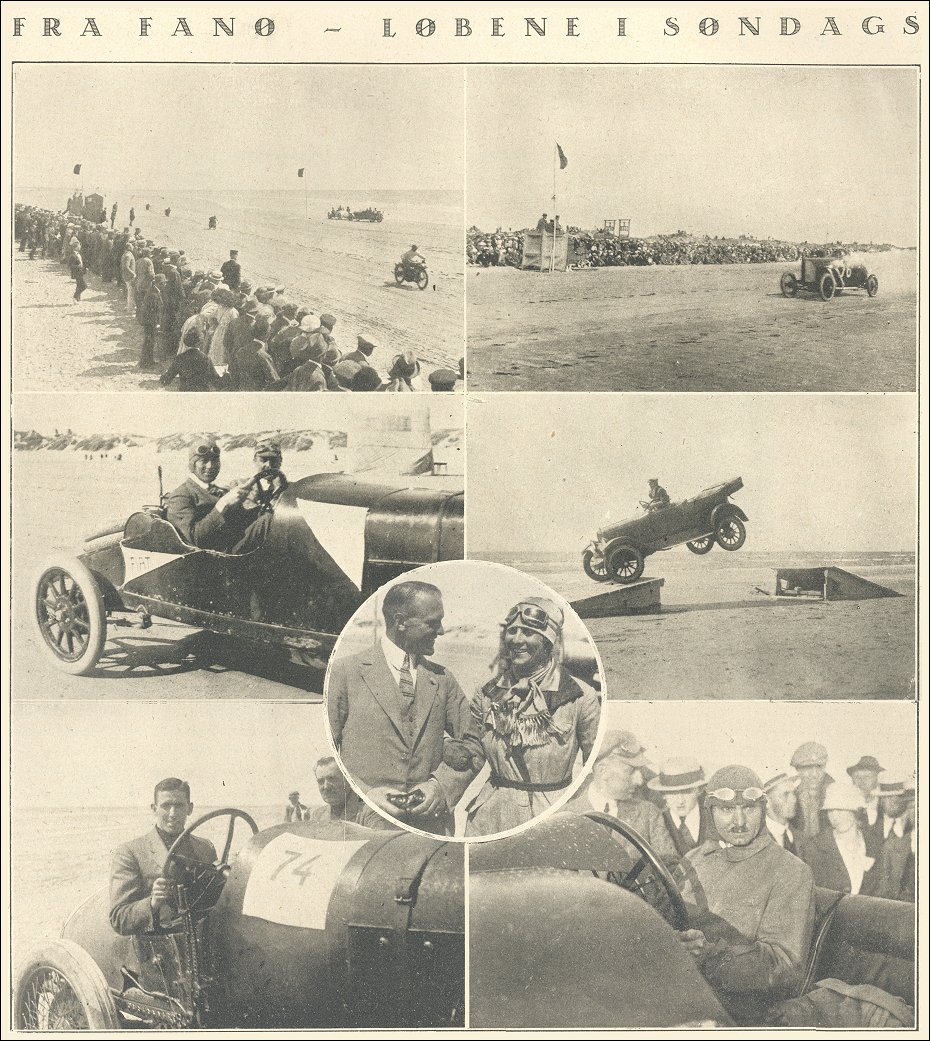 Motorløbenene på Fanø. Illustrationerne fra Illustreret Tidende 10. juli 1921