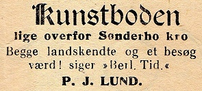Kunstboden. Annonce i Fanø Ugeblad 16. august 1958