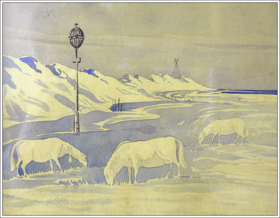 1914. Æ læns Kåver. Akvarel af Carl-Johan Forsberg 1914