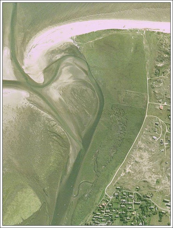 Satellitfoto af Hønen på Fanøs sydspids