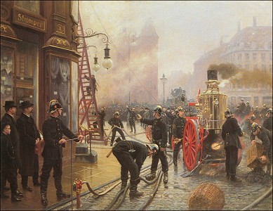 Paul Fischer: Det brænder. 1900